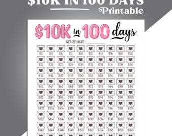 5000 in 100 Days, Money Saving Challenge | Printable PDF