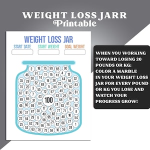 Buntes Gewicht-Verlust-Glas, 100-Pfund oder kg druckbare Gewichtsverlust-Tracker Diagramm Ziel, Diet Tracking, druckbare Pound Lost, Fat Loss Tracker