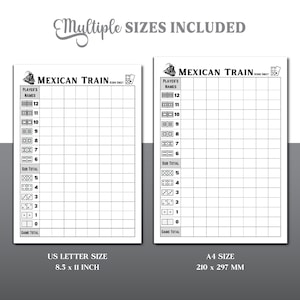 Mexican Train Dominoes Score Sheet, Mexican Train Game Score Sheet ...