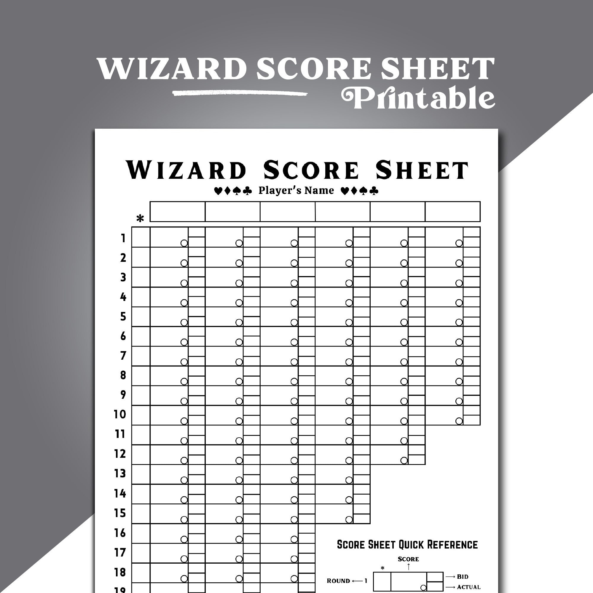 Card Game Score Pads