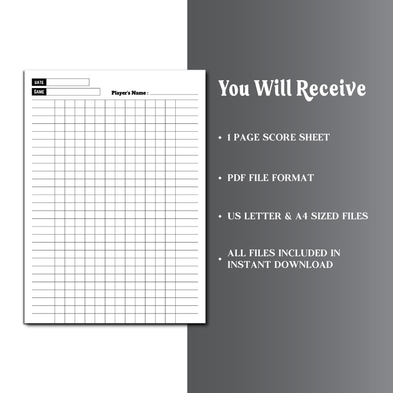 Game Night Score Sheets, Blank Board Game Score Sheets, Family Game ...