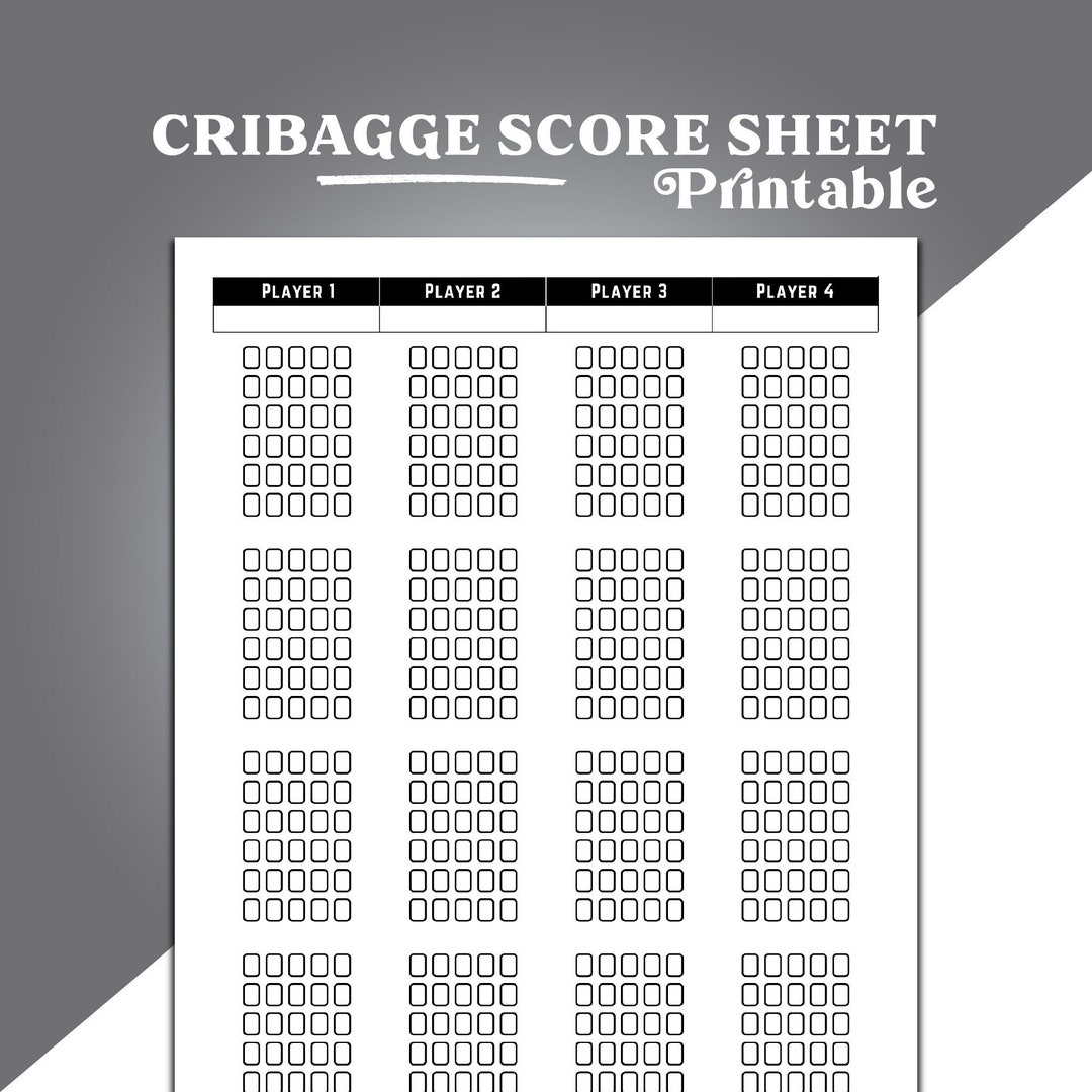 Cribbage Score Sheets Cribbage Scoring Cribbage Scoring Aid