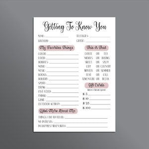 Getting to Know You Questions Printable, Coworker Questions, All About ...