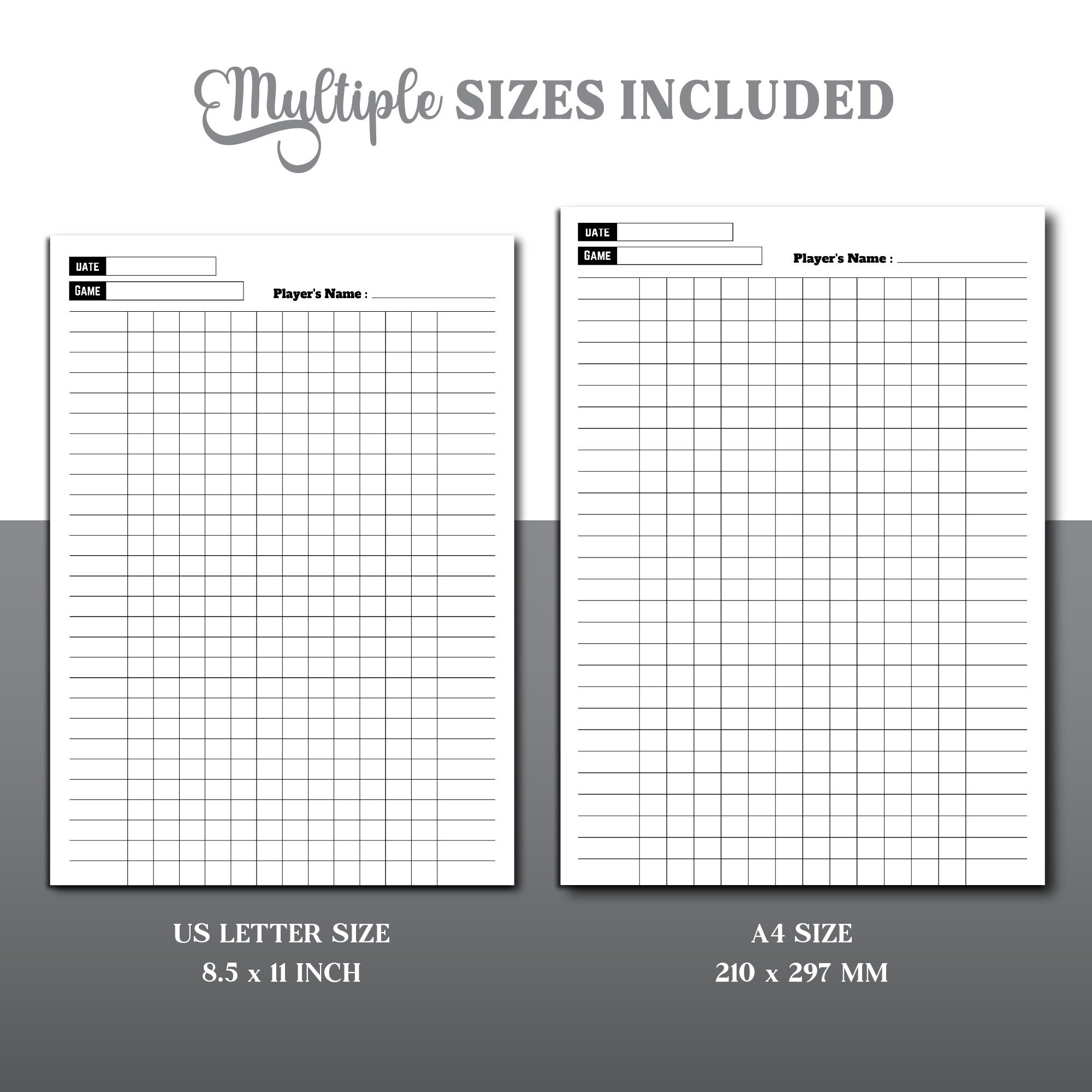 Game Night Score Sheets: Simple scorekeeping gaming logbook for many family  games | Blank score recording pads Large print | Double-sided bound page 