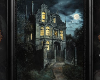 Haunted House Print, Gothic Victorian Horror Art