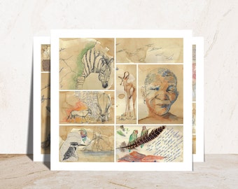 Travel notebook - Kalahari - Triptych - Watercolor illustrations - Printed art