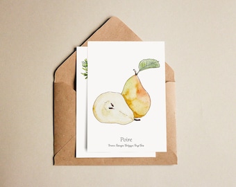 Fruit and Vegetable Cards with Provenance - Watercolor Illustrations - Local Food Awareness - Printed Art