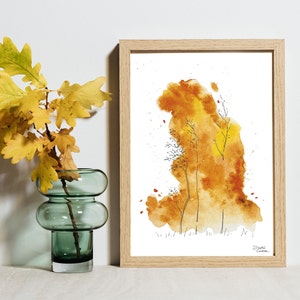 Le feu - Illustration à l'aquarelle - Carte postale - Dessin à exposer - Fait main - Tirage