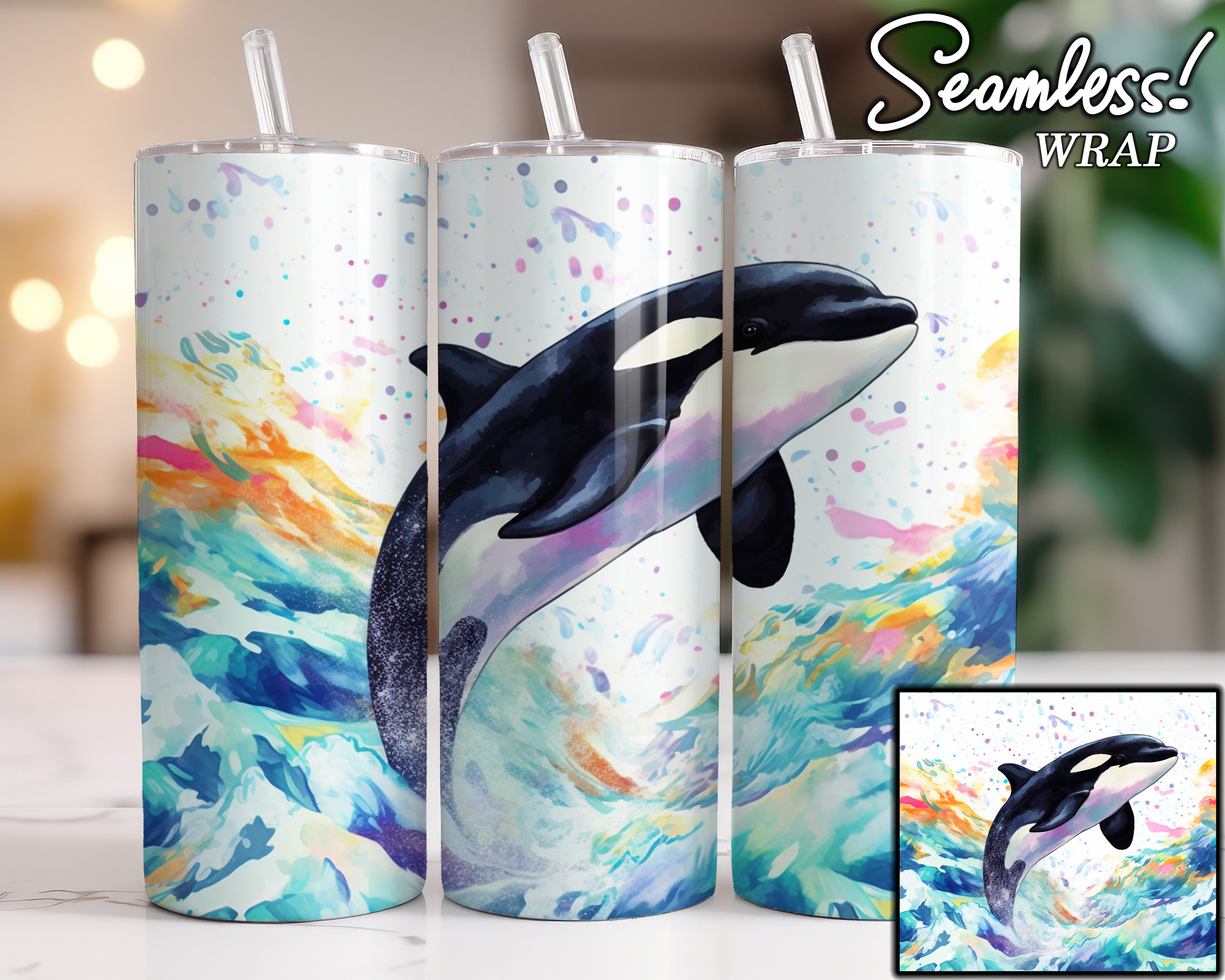 Killer Whale Water Bottle Orca Gifts Killer Whale Gifts for Nature Lovers  Ocean Animal Water Bottle Eco-friendly Water Bottles PNW 