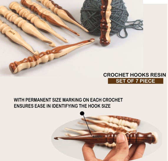 Wooden Crochet Hooks, Set of 7 Hook, Crochet