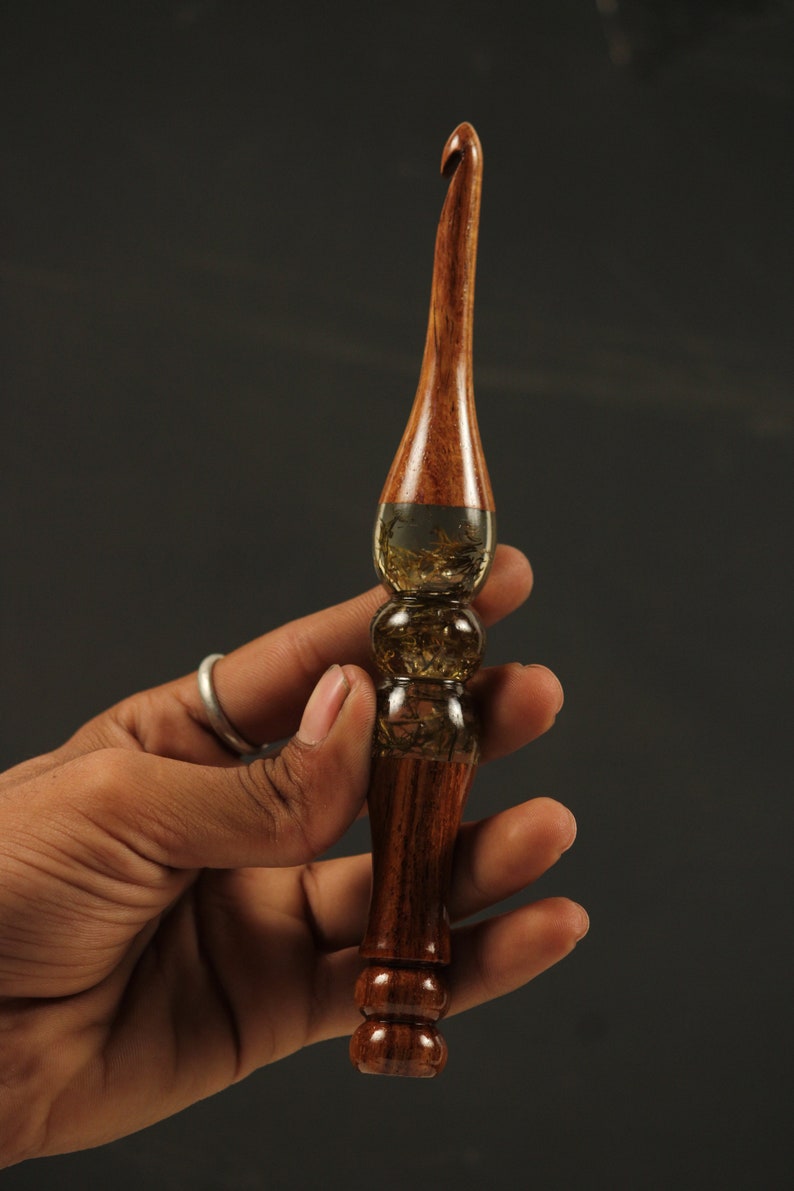 Epoxy Crochet Hook Resin and Rosewood Mix Crochet Hook Etsy