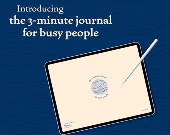 Digital journal | 3-min journal for busy people by Helumi | iPad journal | GoodNotes journal | Guided digital journal | Digital diary