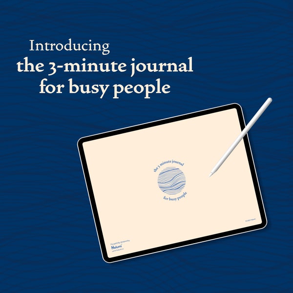Digital journal | 3-min journal for busy people by Helumi | iPad journal | GoodNotes journal | Guided digital journal | Digital diary