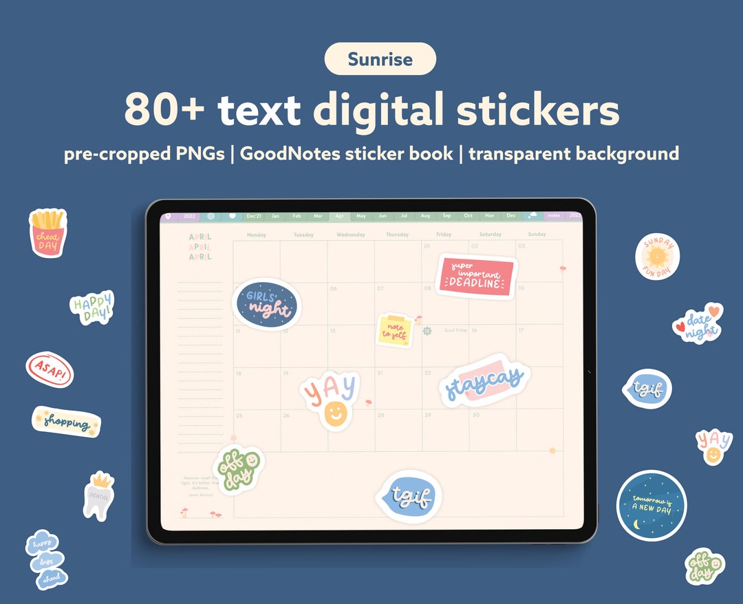 Digital Planner Stickers Cute Hand-drawn Digital Stickers, Colourful ...