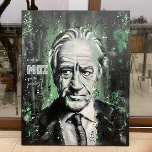 Decorative painting, acrylic painting "ROBERT DE NIRO", art and decoration, abstract portrait painting 100 x 80 x 4.5cm. Work of art