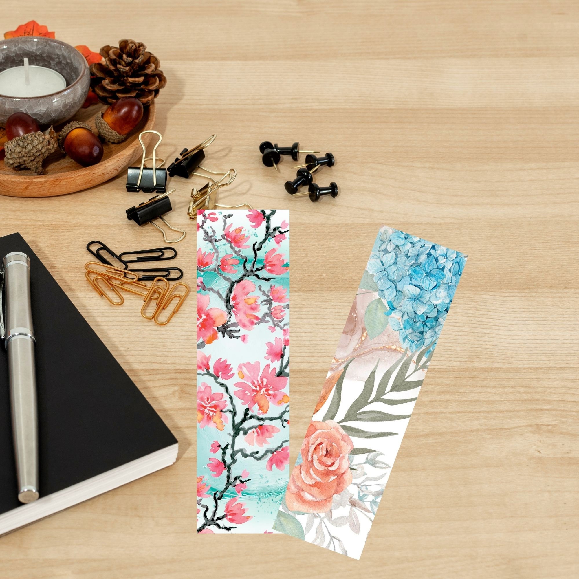 Set of 10 Flower Printable Bookmarks Kawaii Floral Bookmark Design for ...