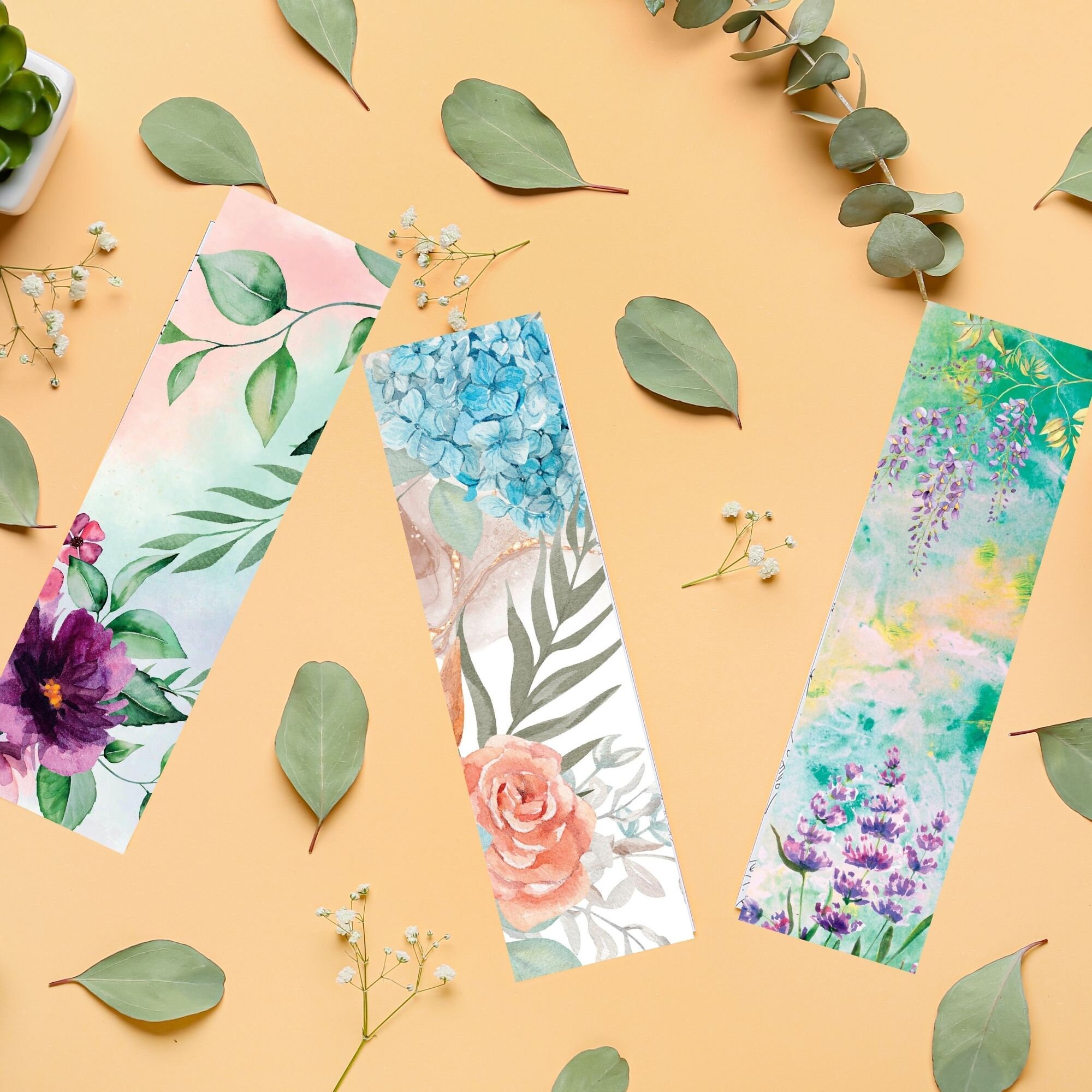 Set of 10 Flower Printable Bookmarks Kawaii Floral Bookmark Design for ...