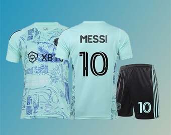 2324 Miami International Major League Jersey, #10 Messi Special Edition Jersey, Jersey and Shorts Set for Kids and Adults (Bonus Socks)