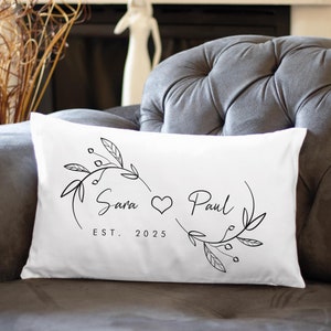 Custom Wedding Pillow, Couple Pillow, Custom Wedding Gift, Gift for Couples, Custom Pillow Cover, Engagement Gift, Name Pillow Cover