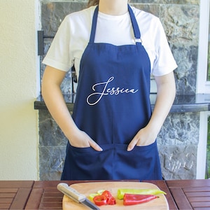 Custom Apron, Personalized Apron, Name Apron, Women Apron, Kitchen Apron, Baking Apron, Cooking Apron, Gift for Mom, Gift for Grandma
