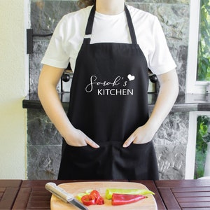 Personalized Apron, Custom Apron, Apron for Women, Kitchen Apron, Cooking Apron, Baking Apron, Apron With Pocket, Gift for Mom, Grandma Gift