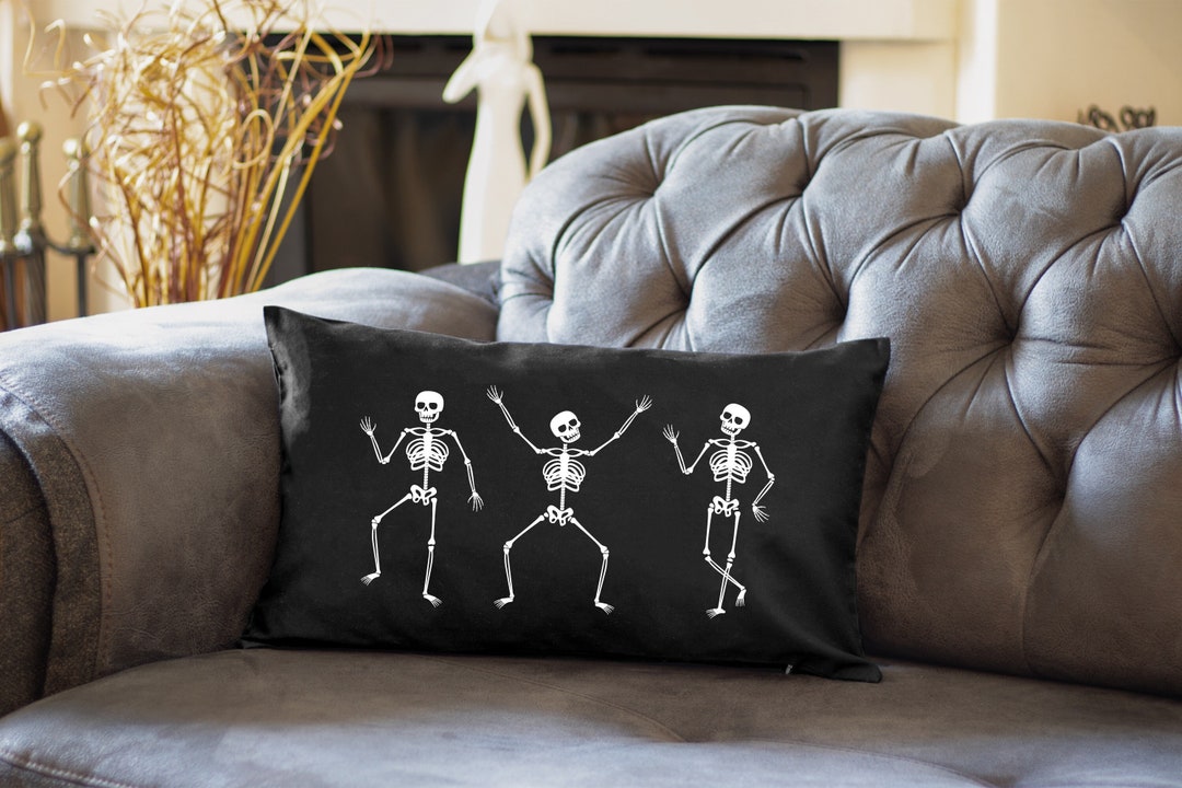 Halloween Pillow Skeleton Pillow Cover Skull Throw Pillow Etsy