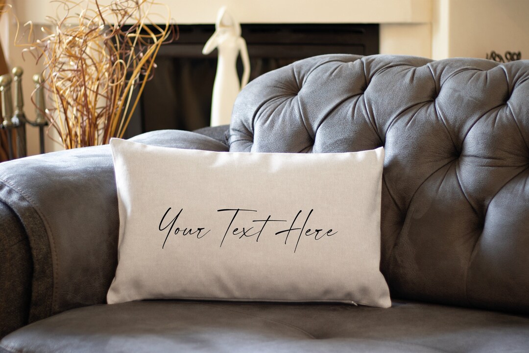 Custom Text Pillow, Personalized Logo Pillow, Text Pillow Cover