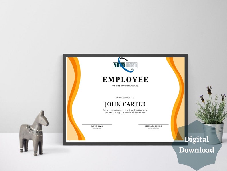 Etsy Employee of the Month Certificate Template