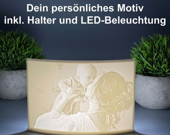 Dein Lieblingsmotiv als 3D-gedruckte Lampe | Lithophane | personalisiert | LED-Beleuchtung | Weihnachten | Hochzeit | Geburt | Geschenk