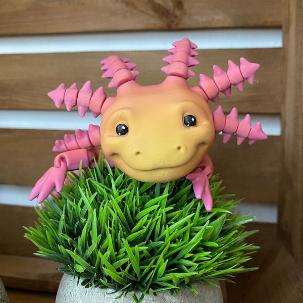Süßes bewegliches Axolotl (Big Smile Version) aus dem 3D-Drucker