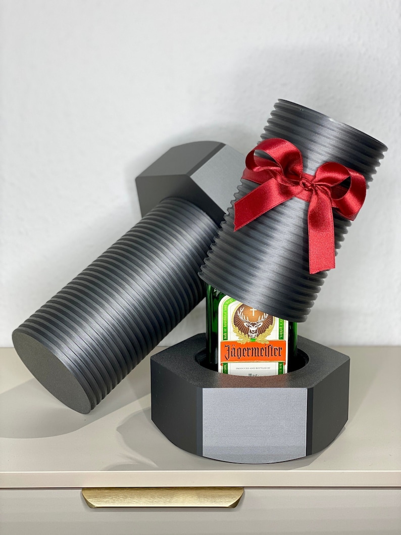 Riesige Schraube Geschenkbox Dekoobjekt personalisiert 3D-Druck Geschenk für Männer Vatertag Geburtstag JGA Hochzeit Bild 1