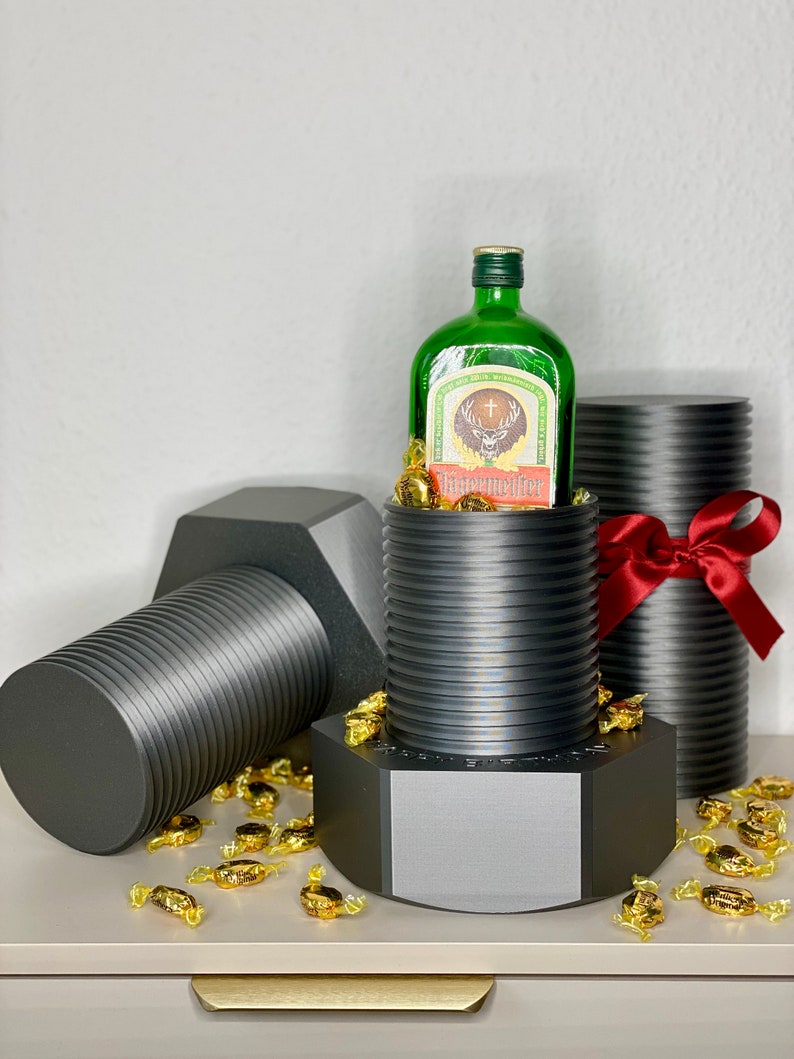 Riesige Schraube Geschenkbox Dekoobjekt personalisiert 3D-Druck Geschenk für Männer Vatertag Geburtstag JGA Hochzeit Bild 6