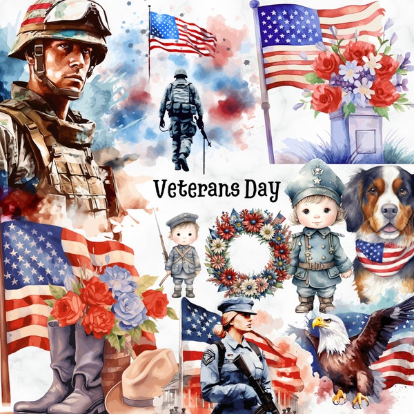 Veterans Day Clipart,19x High Quality PNG,Instant Download,Commercial Use