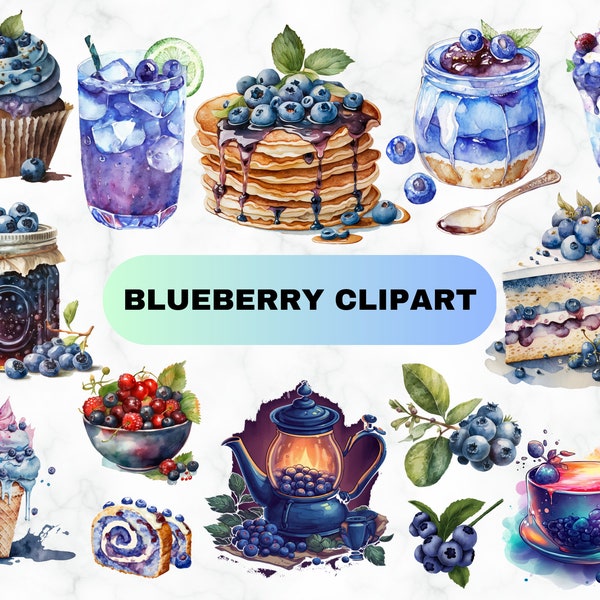 Blueberry Clipart,Watercolor Blueberry,Blueberry png,instant download,Sweet Blueberries Bundle,Blueberry sublimation,summer clipart