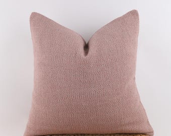 Federa per cuscino in ciniglia rosa: cuscino moderno testurizzato, federa europea