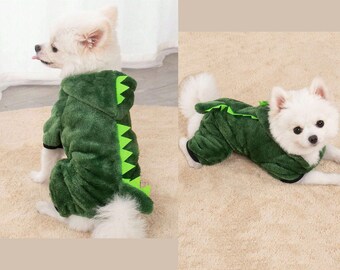 Dinosaur Dog Costume | Dinosaur Cat Costume | Pet Dinosaur Green Spike Jurassic Jumpsuit Costume | Cute Animal Clothing | Clothing for Pet