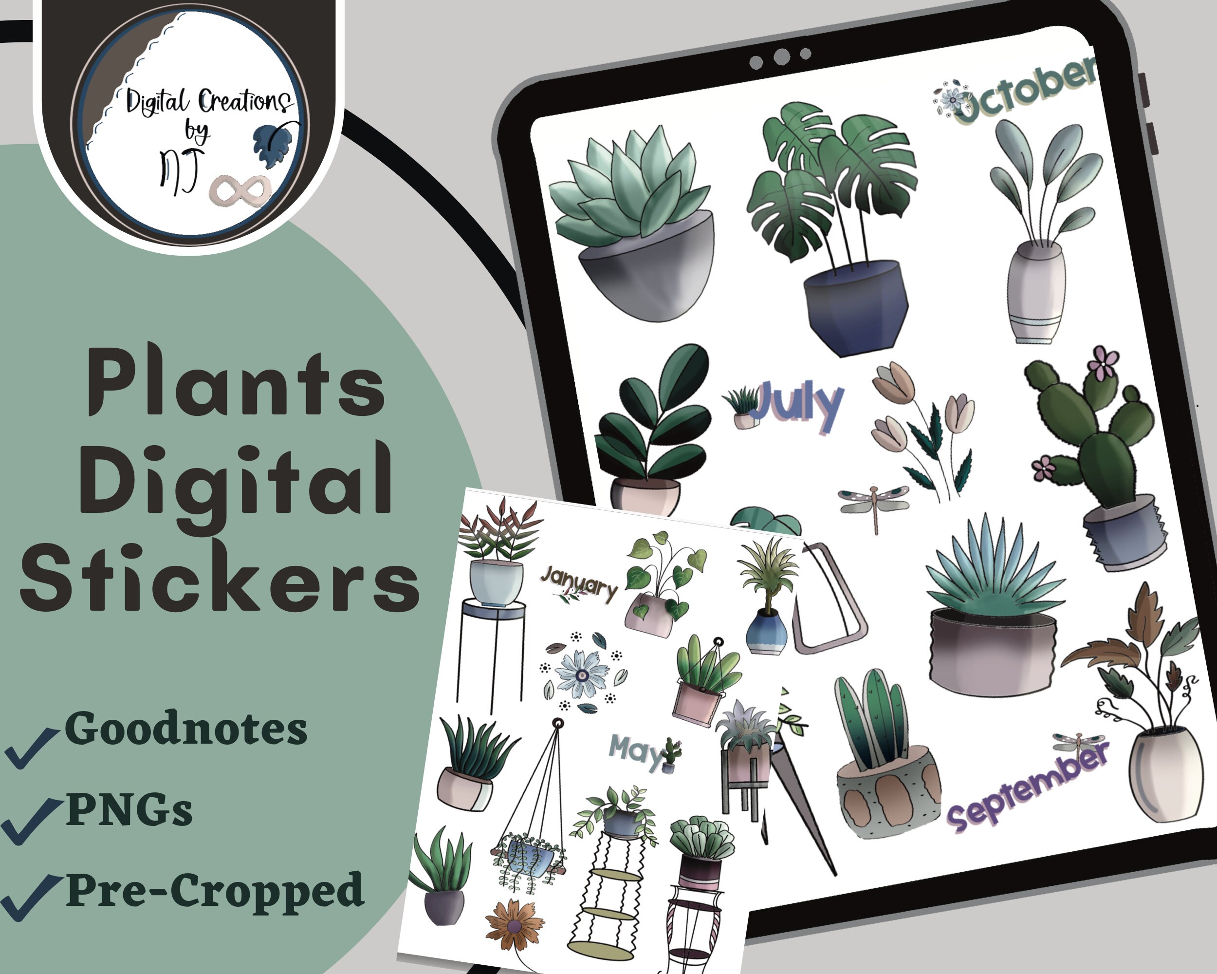 Plants Goodnotes Stickers Digital Planner Stickers for Plant Lovers