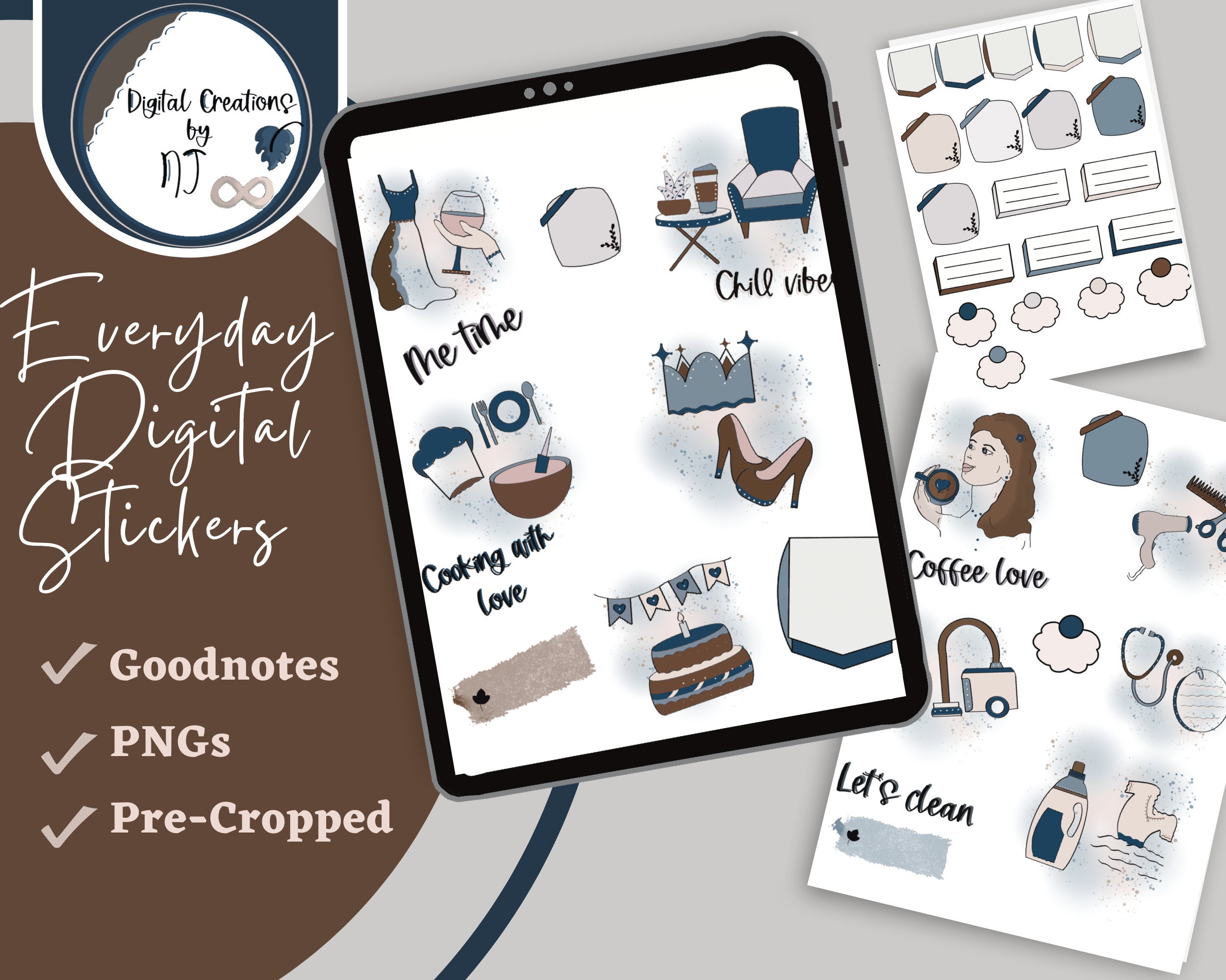 Digital Stickers Freebie: Days of the Week Pre-Cropped Stickers Sheet for  GoodNotes - Plannerful