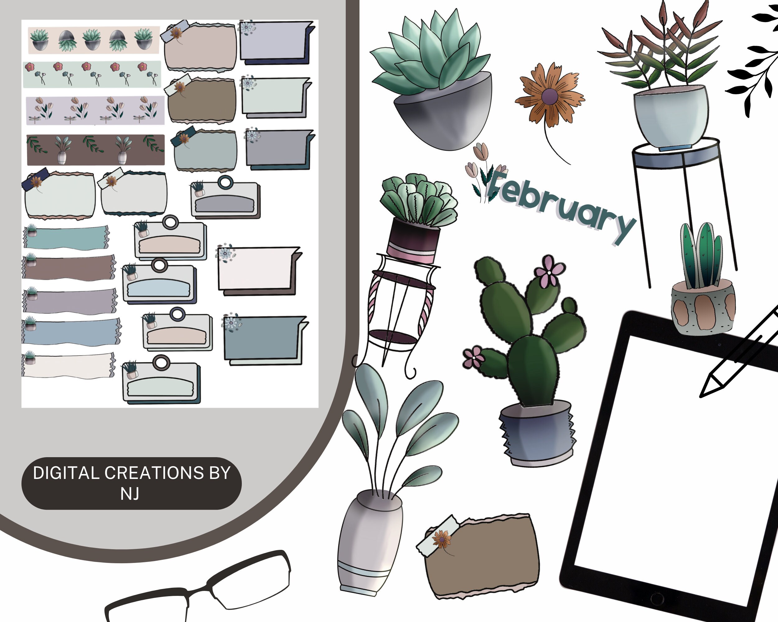 Plants Goodnotes Stickers Digital Planner Stickers for Plant Lovers