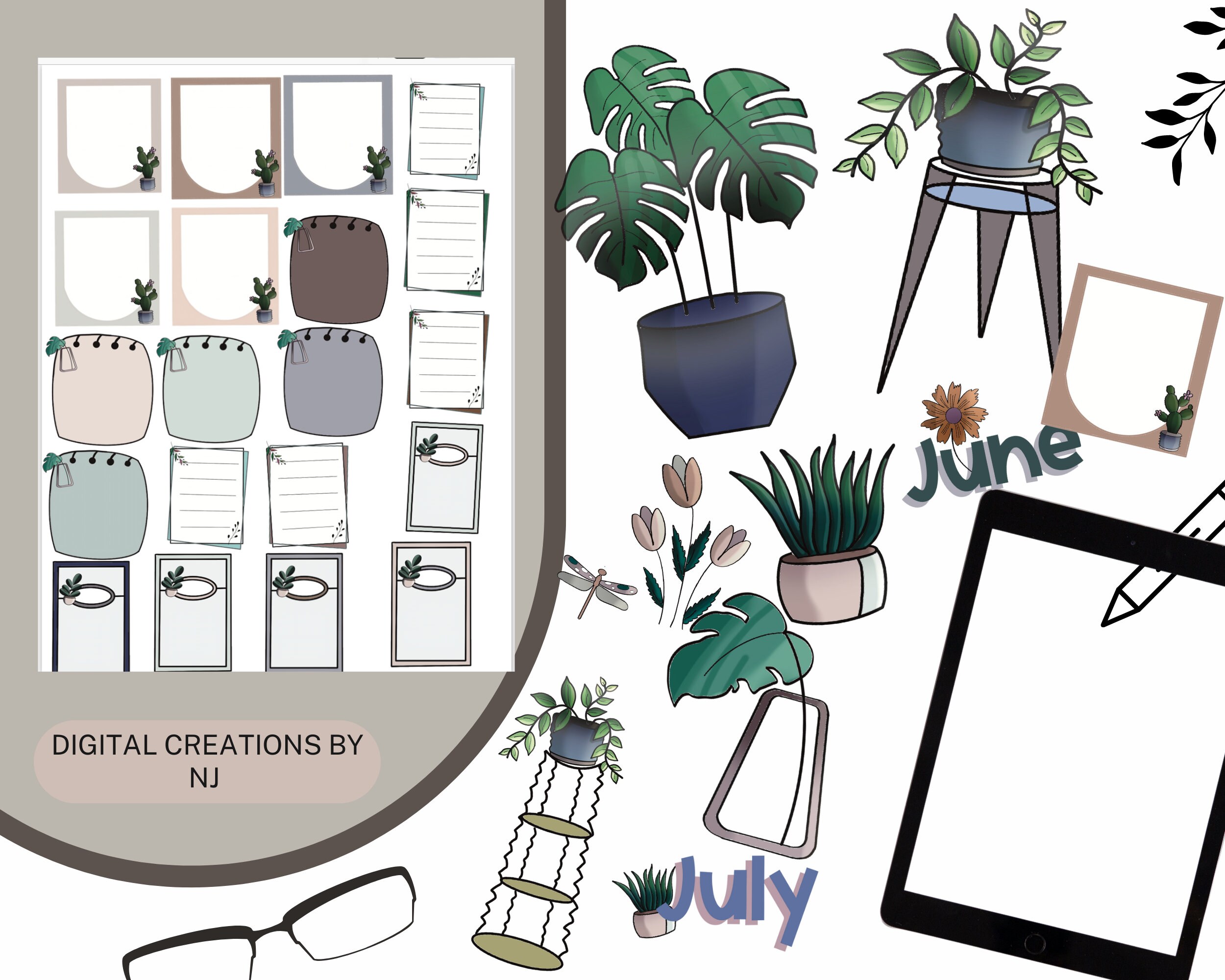 Plants Goodnotes Stickers Digital Planner Stickers for Plant Lovers