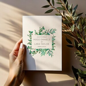 Conjunto de invitaciones de boda botánicas personalizadas con tarjetas de invitación, RSVP y detalles