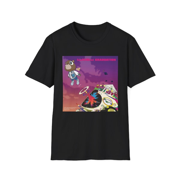 Graduation T-Shirt Ye T-Shirt with backprint Kanye West T-Shirt Graduation T-Shirt Graduation Bear Trendy Graphic T-Shirt