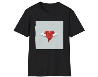 808s & Heartbreak Album Sweatshirt Ye T-Shirt with backprint Kanye West Tshirt Trendy Graphic Tee Shirt 808s and Heartbreak
