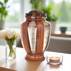 Handmade Resin & Rosewood Cremation Urn: Modern Memorial Box