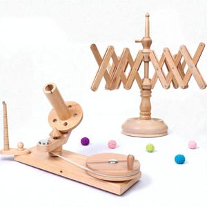 Handmade Rosewood Yarn Winder and Swift Set: Knitting & Crochet Tool