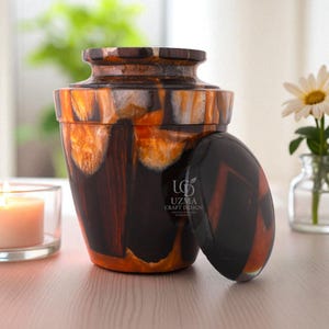 Handcrafted Wooden & Resin Urns for Human Ashes | Unique Cremation Urn Collection | 9 Artistic Color Variants | Memorial Keepsake
