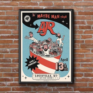Ajr The Maybe Man Tour Apr 13, 2024 Louisville, KY KFC Yum! Center Poster