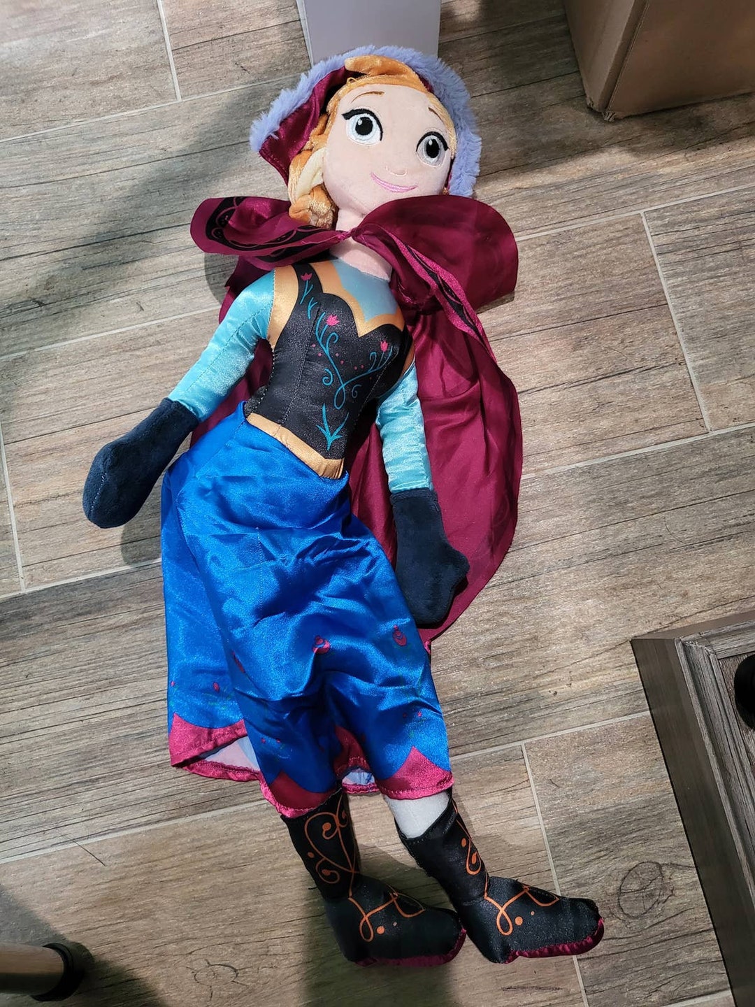 Disney Frozen Anna Plush Stuffed Rag Doll Complete With Cape Etsy