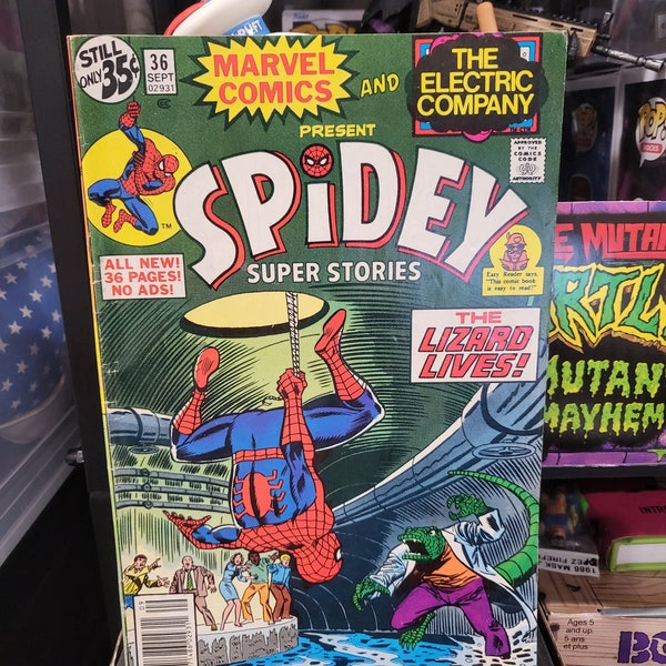 Spidey Super Stories #36 1978 Spiderman vs. Lizard Marvel Electric Company Comic