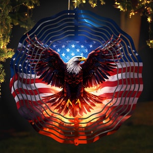 American Eagle drapeau vent Spinner Png patriotique Wind Spinner Sublimation Design, fichier PNG rond en téléchargement numérique, drapeau des Etats-Unis, artisanat du 4 juillet